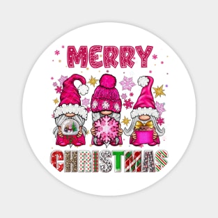 Merry Christmas Gnome Family Funny Xmas Tree Women Men Kids Magnet